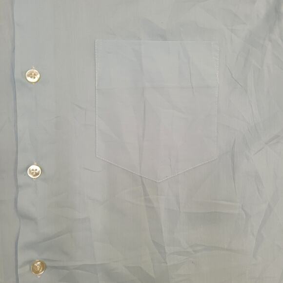 Vintage 70s Disco MOD Button Shirt XL 23x32 Powder-Blue - Picture 4 of 11